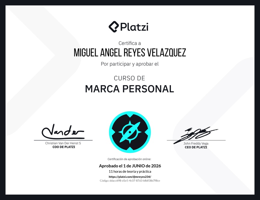 Diploma del Curso Gratis de Marca Personal