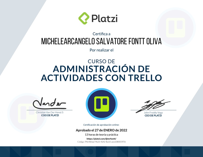 Diploma del Curso de Trello