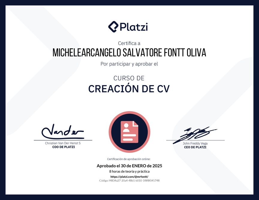 Diploma del Curso de Creación de CV