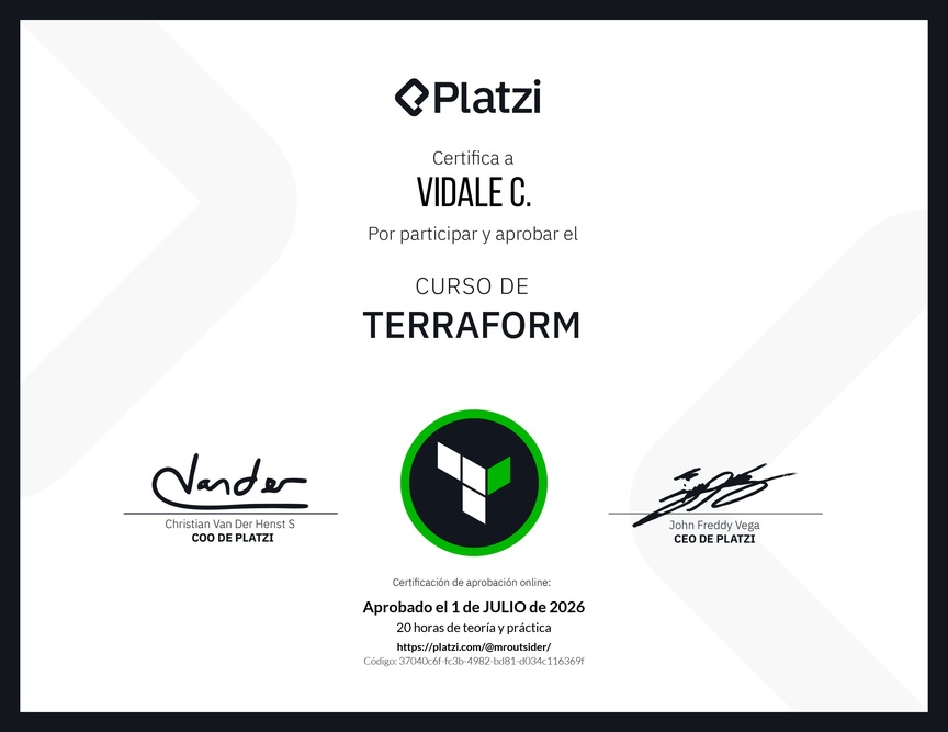 Diploma del Curso de Terraform