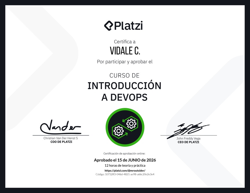 Diploma del Curso de Introducción a DevOps