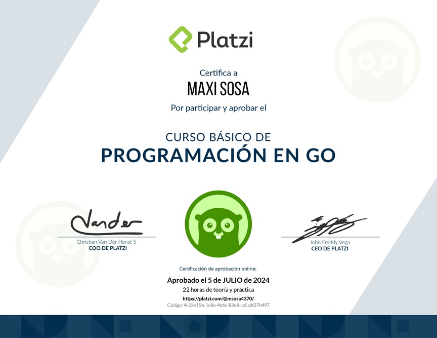 Diploma del Curso Básico de Programación en Go