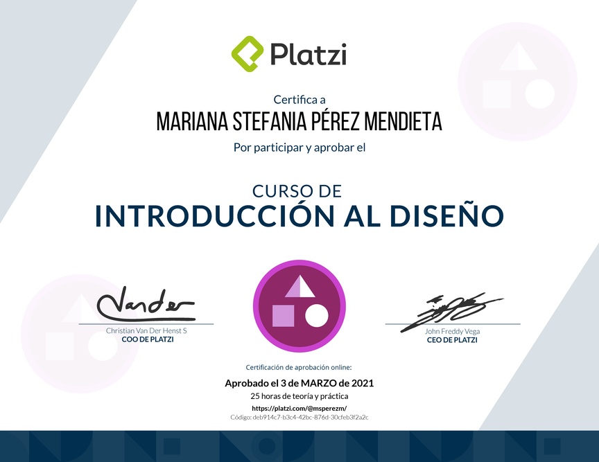 Diploma del Curso de Introducción al Diseño