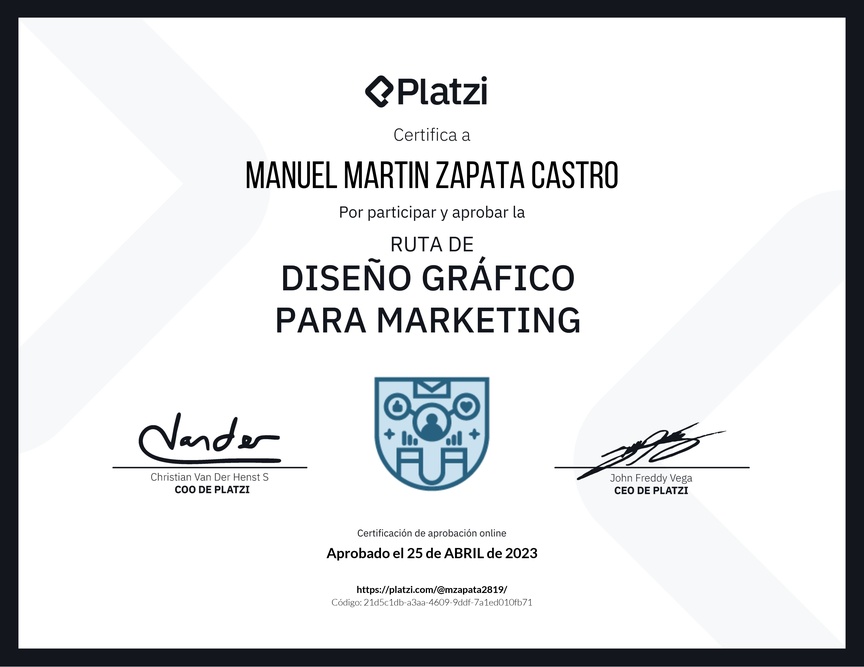 Diploma de la Ruta de Aprendizaje de Diseño para Marketing