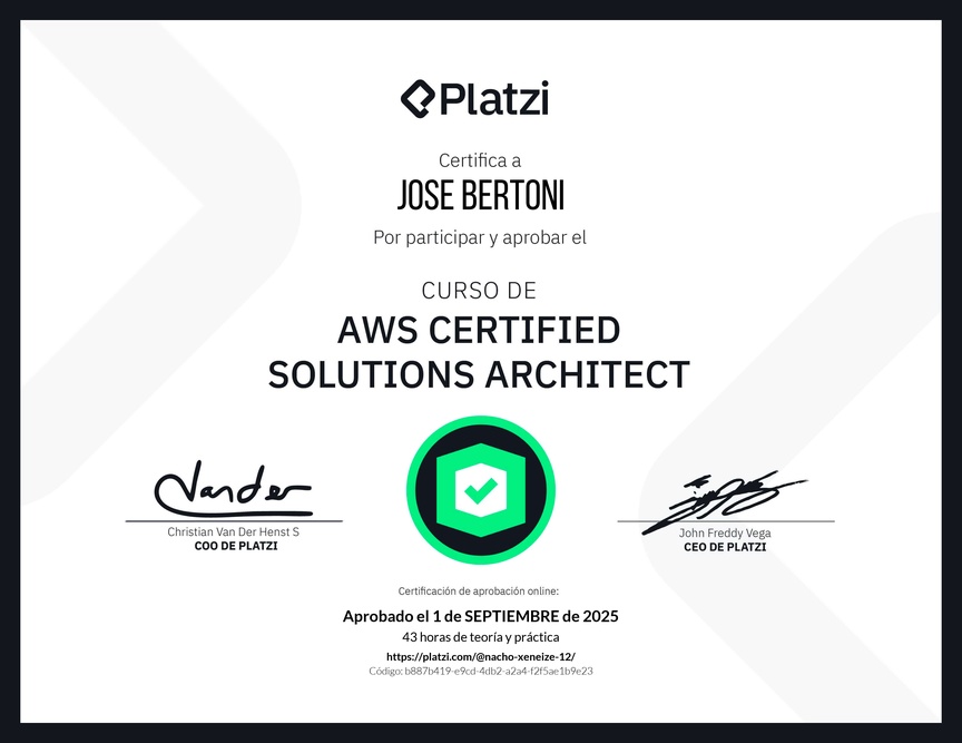 Diploma del Curso de AWS Certified Solutions Architect Associate