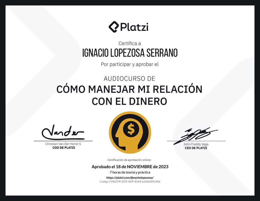 Diploma del Curso de Estrategias Financieras personales