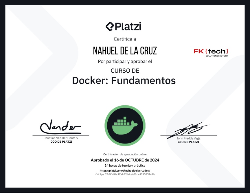 Diploma del Curso de Docker: Fundamentos