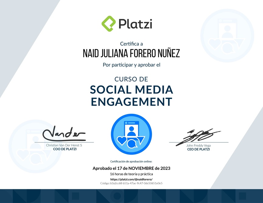 Diploma del Curso de Estrategias de Interacción para Redes Sociales