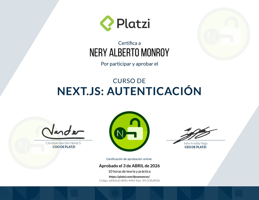 Diploma del Curso de Next.js: Autenticación