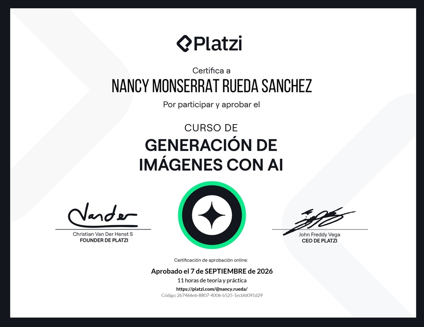 Diploma del Curso de Generación de Imágenes con IA