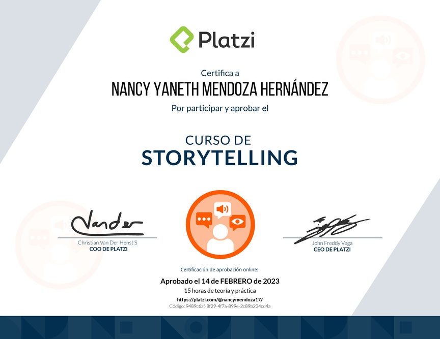 Diploma del Curso de Storytelling