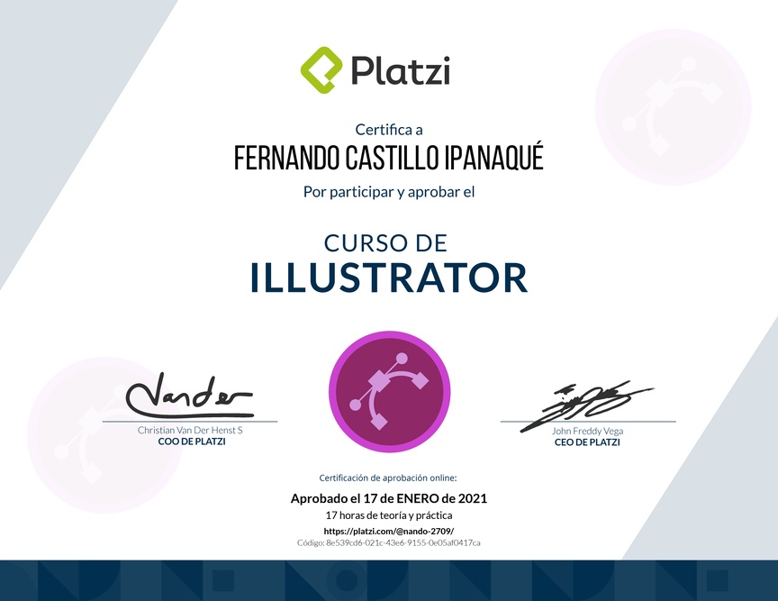 Diploma del Curso de Adobe Illustrator
