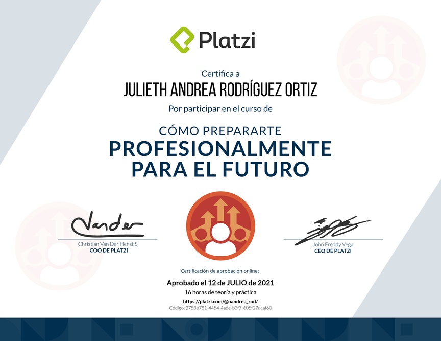 Diploma de Cómo Prepararte Profesionalmente para el Futuro