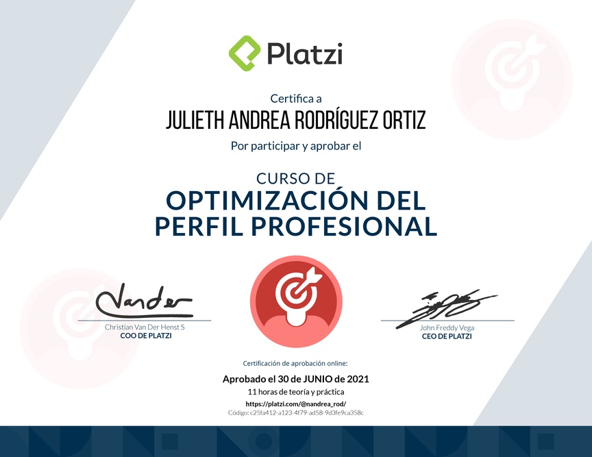 Diploma del Curso para Mejorar tu Perfil Profesional