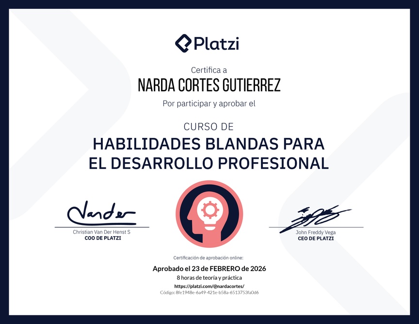 Diploma del Curso de Habilidades Blandas para el Desarrollo Profesional