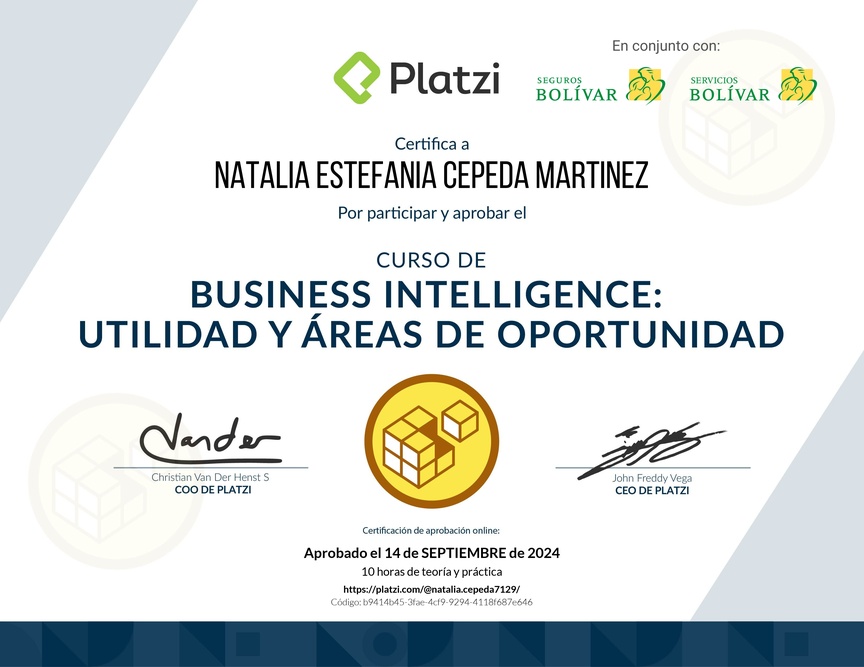 Diploma del Curso de Business Intelligence: Utilidad y Áreas de Oportunidad