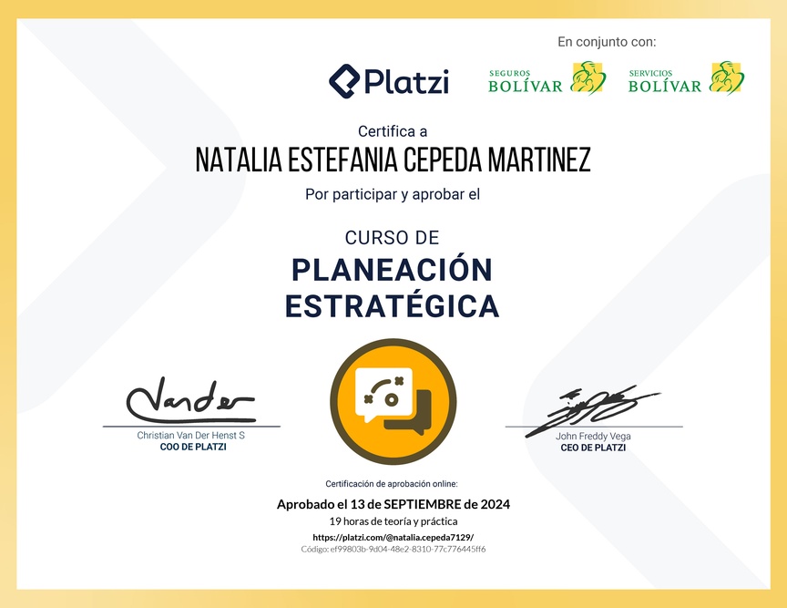 Diploma del Curso de Planeación Estratégica