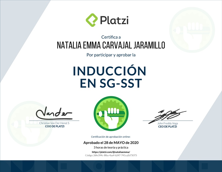Diploma de Inducción en SG-SST