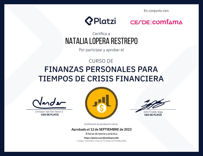Diploma del Curso de Inteligencia Financiera