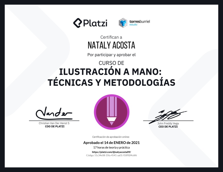 Diploma del Curso de Ilustración a Mano: Técnicas y Metodologías