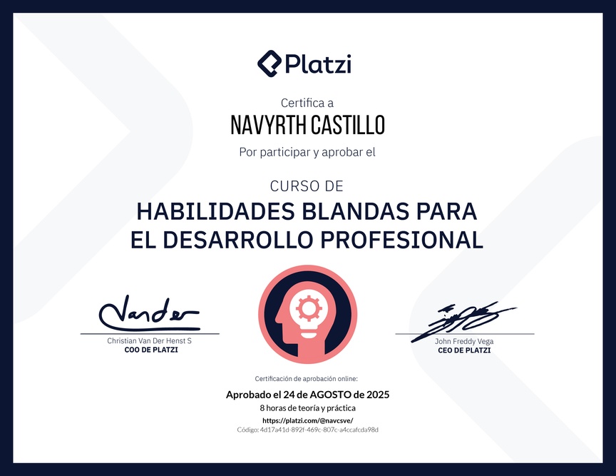 Diploma del Curso de Habilidades Blandas para el Desarrollo Profesional