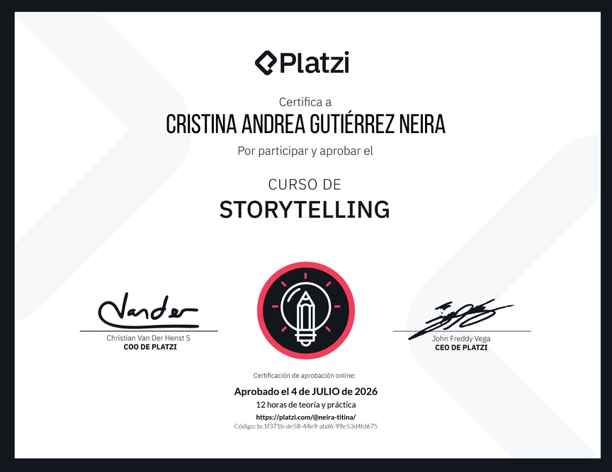 Diploma del Curso de Storytelling