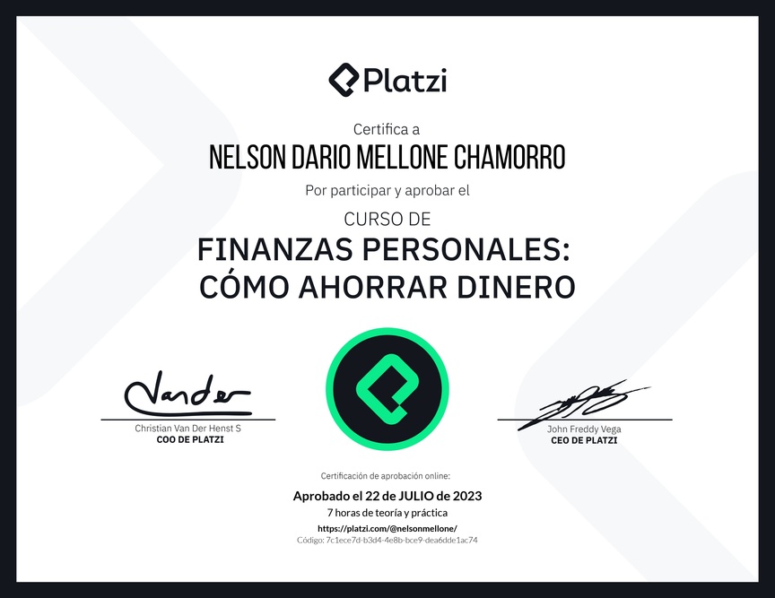 Diploma del Curso de Estrategias de Ahorro y Planificación Financiera