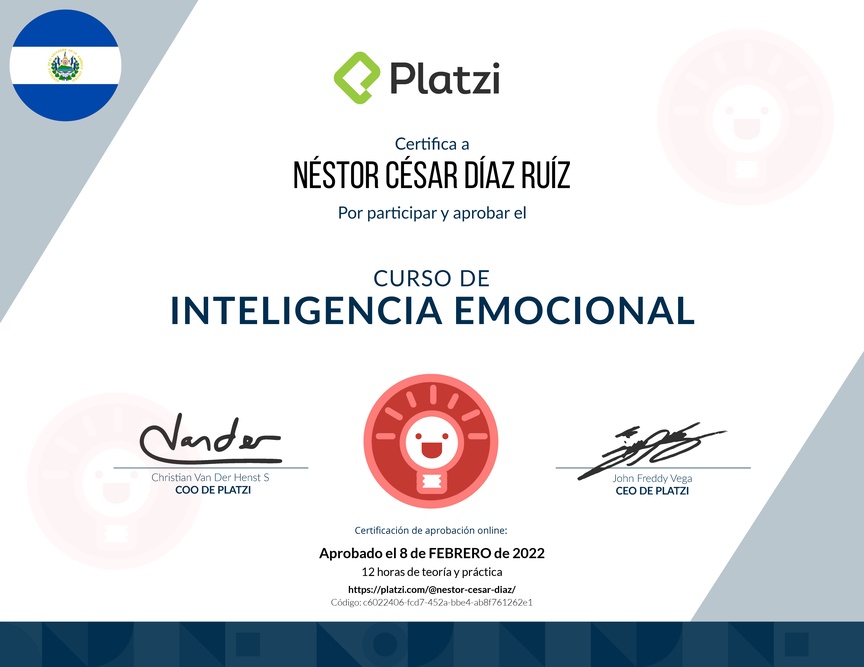 Diploma del Curso de Inteligencia Emocional