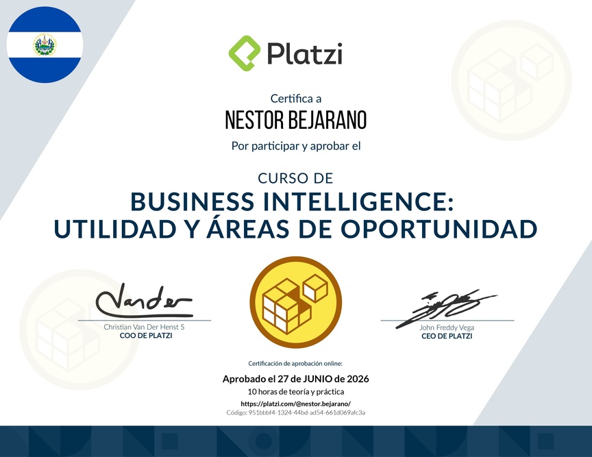 Diploma del Curso de Business Intelligence: Utilidad y Áreas de Oportunidad
