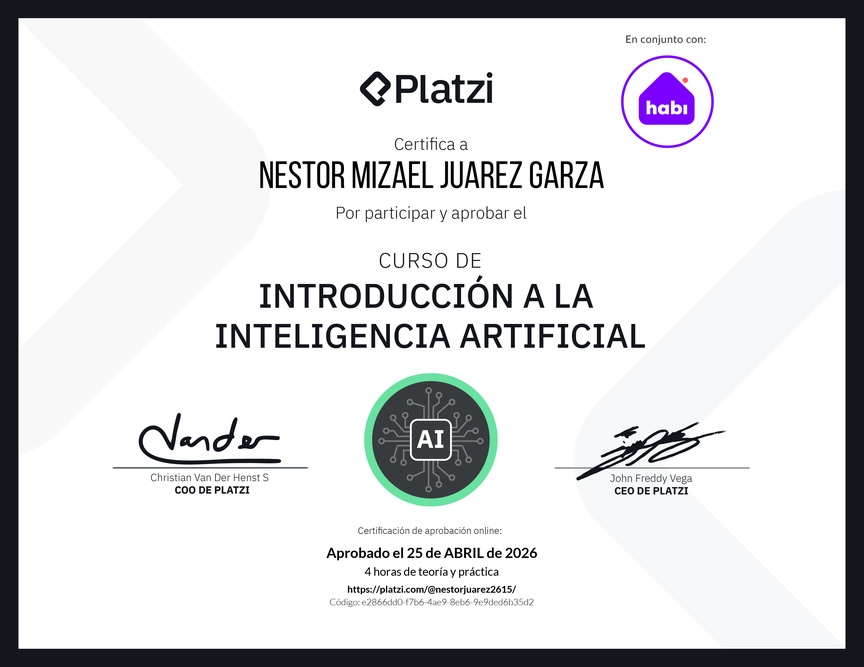 Diploma del Curso Gratis de Introducción a la Inteligencia Artificial