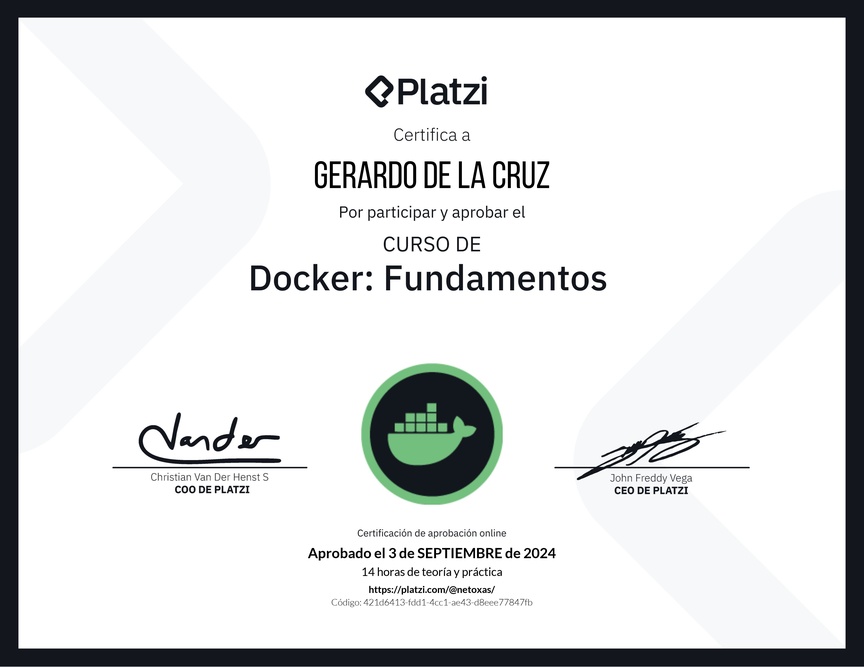 Diploma del Curso de Docker: Fundamentos