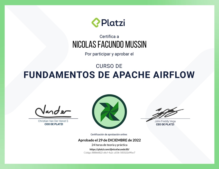 Diploma del Curso de Fundamentos de Apache Airflow