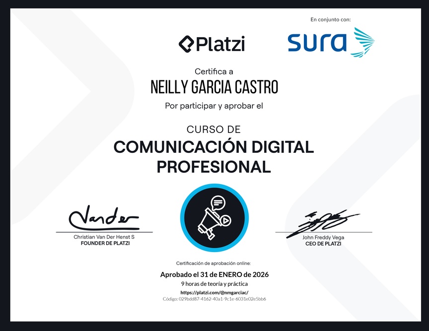 Diploma del Curso de Comunicación Digital Profesional