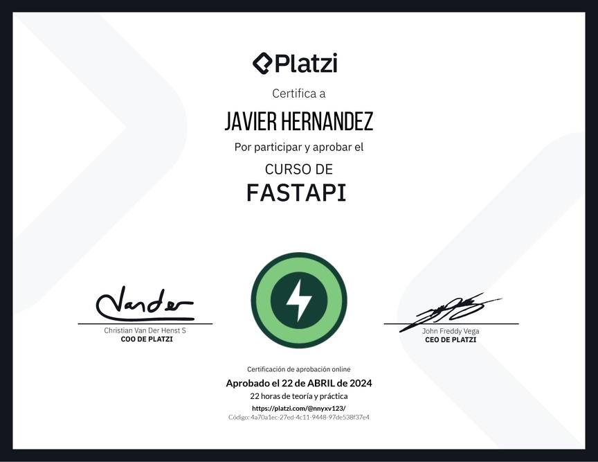 Diploma del Curso de FastAPI