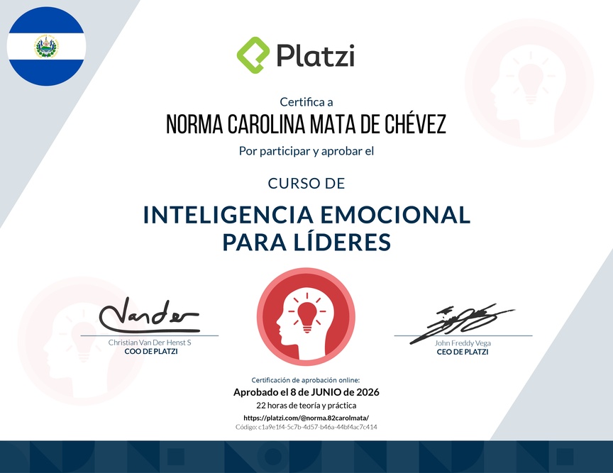 Diploma del Curso de Inteligencia Emocional para Líderes