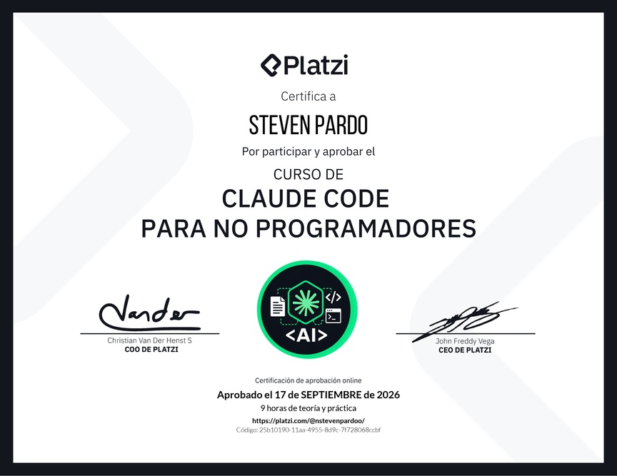 Diploma del Curso de Claude Code para No Programadores