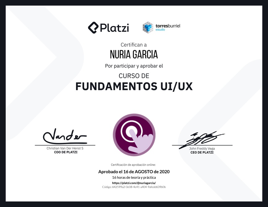 Diploma del Curso de Fundamentos UI/UX