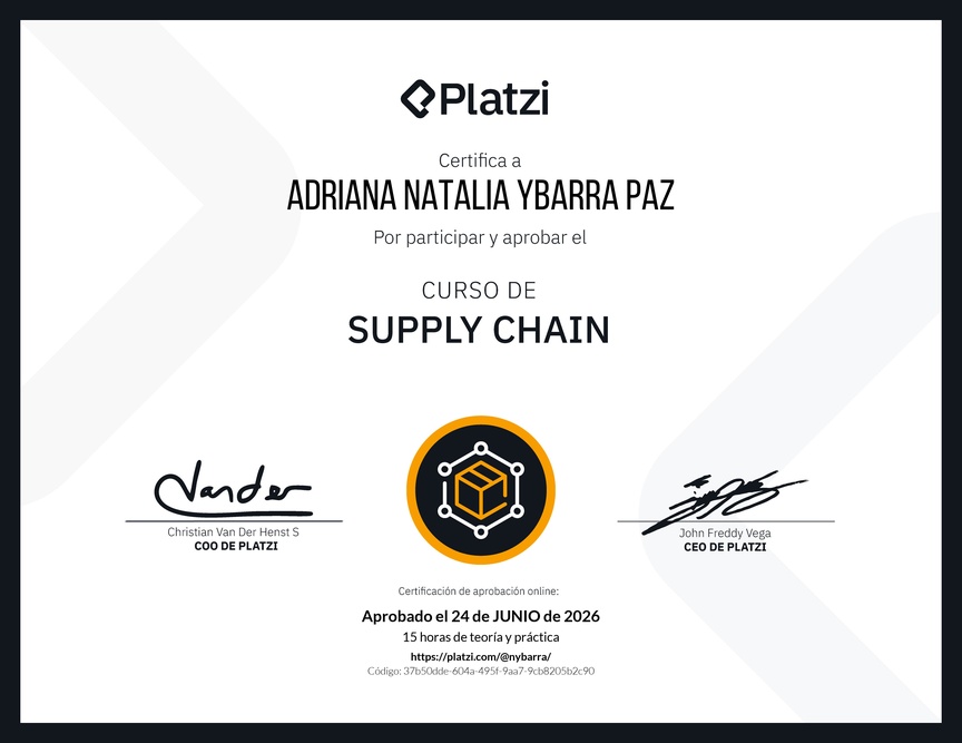 Diploma del Curso de Supply Chain