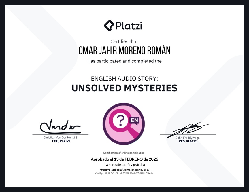 Diploma de Audio Historia en Inglés: Misterios sin Resolver