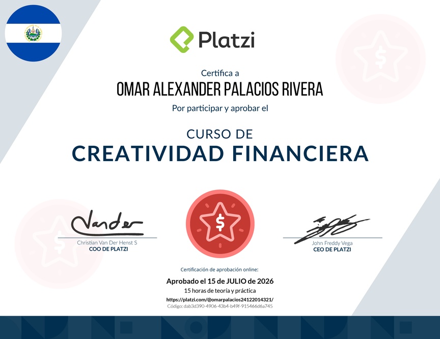 Diploma del Curso para Generar Ingresos adicionales y diversificar tus finanzas