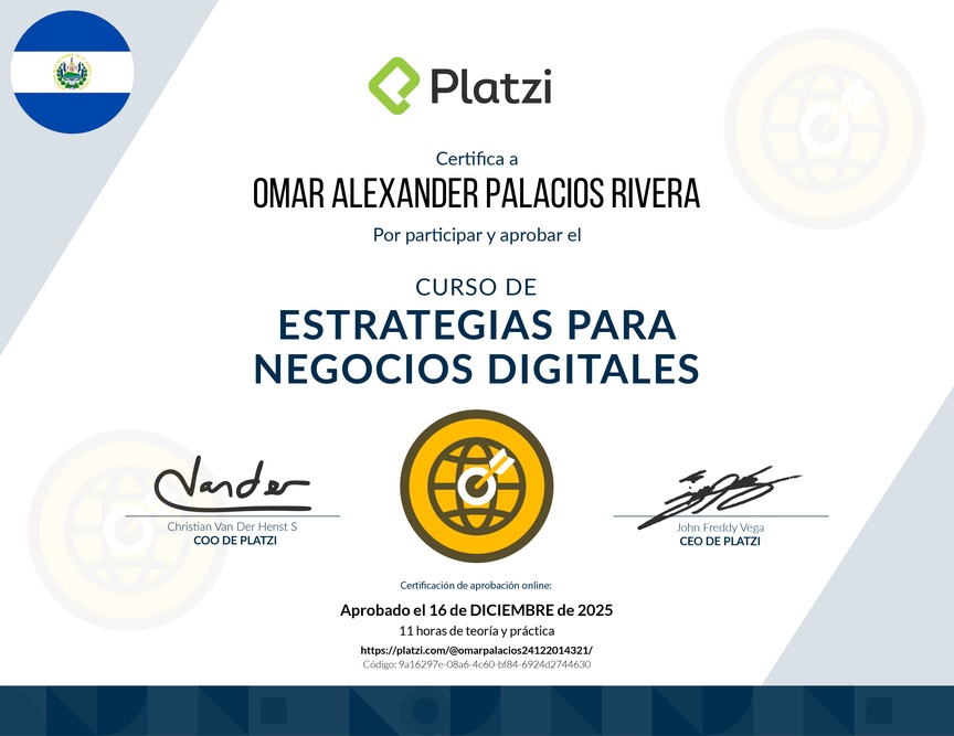 Diploma del Curso de Estrategias para Negocios Digitales
