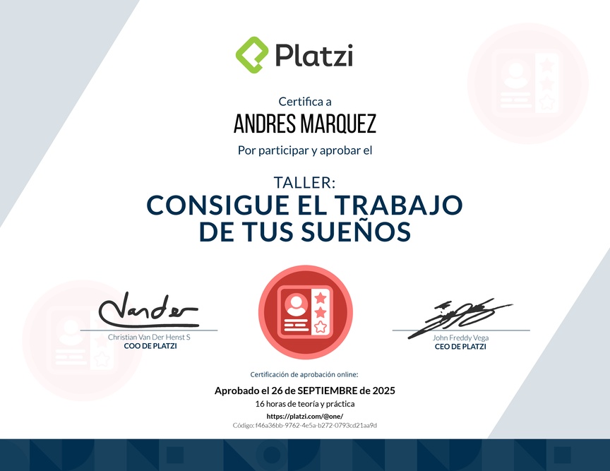 Diploma de Taller: Consigue el Trabajo de tus Sueños