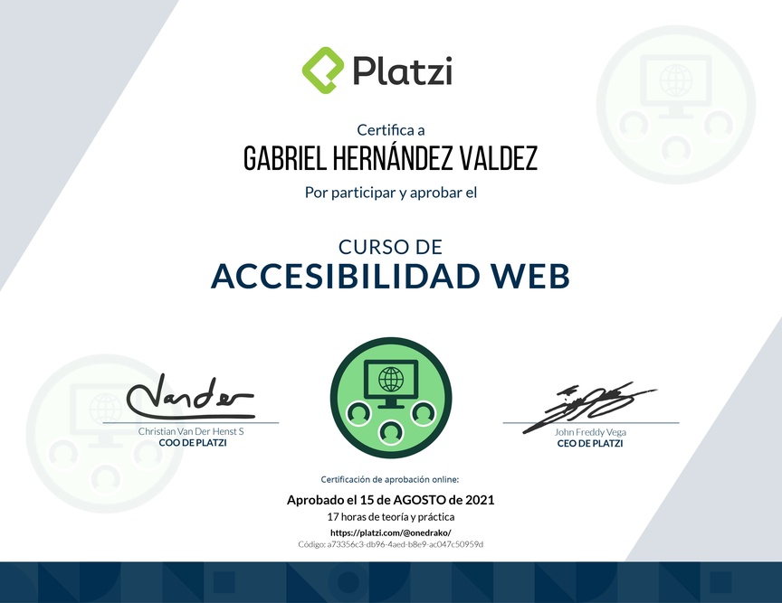 Diploma del Curso de Accesibilidad Web