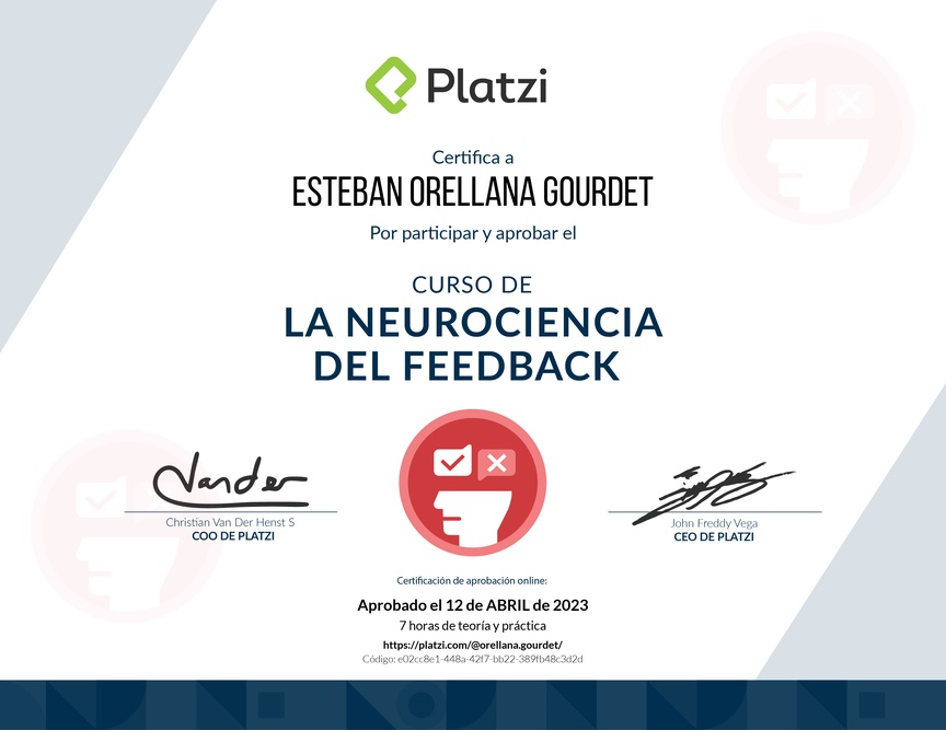 Diploma de Audiocurso sobre la Neurociencia del Feedback