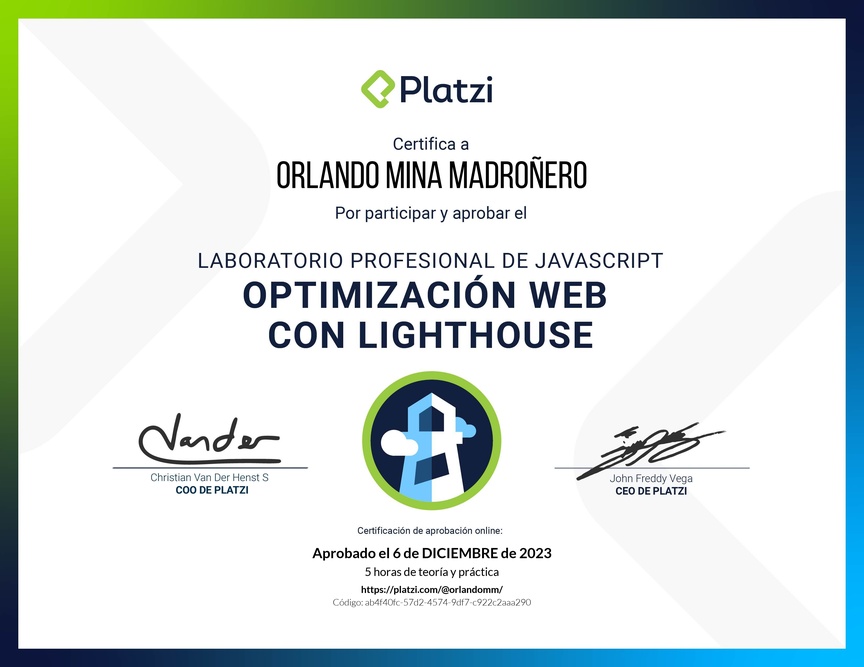 Diploma de Laboratorio de JavaScript: Optimización Web con Lighthouse