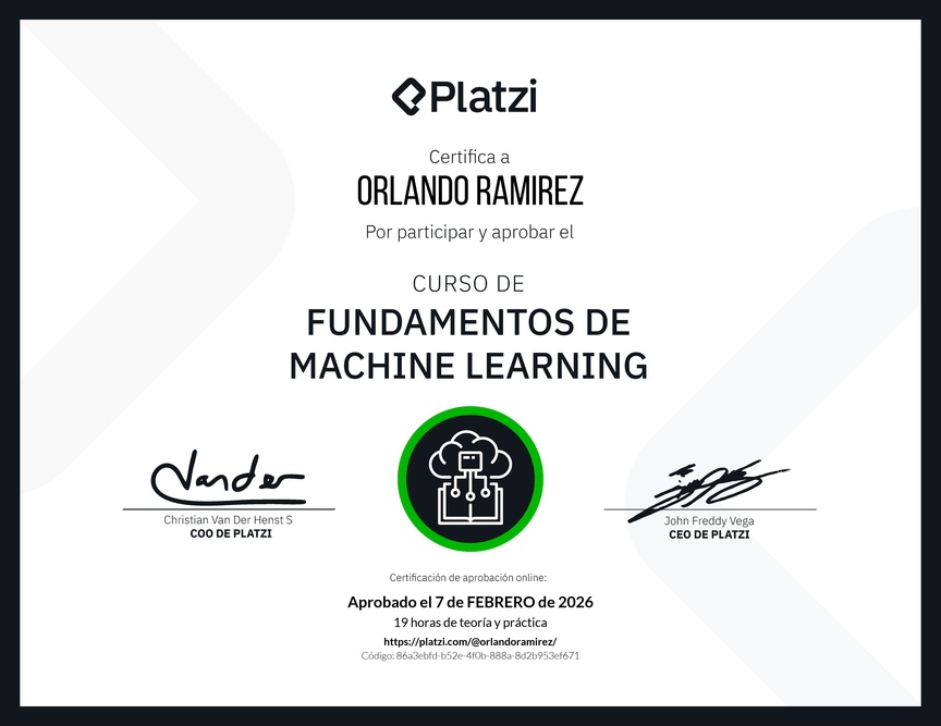 Diploma del Curso de Fundamentos de Machine Learning