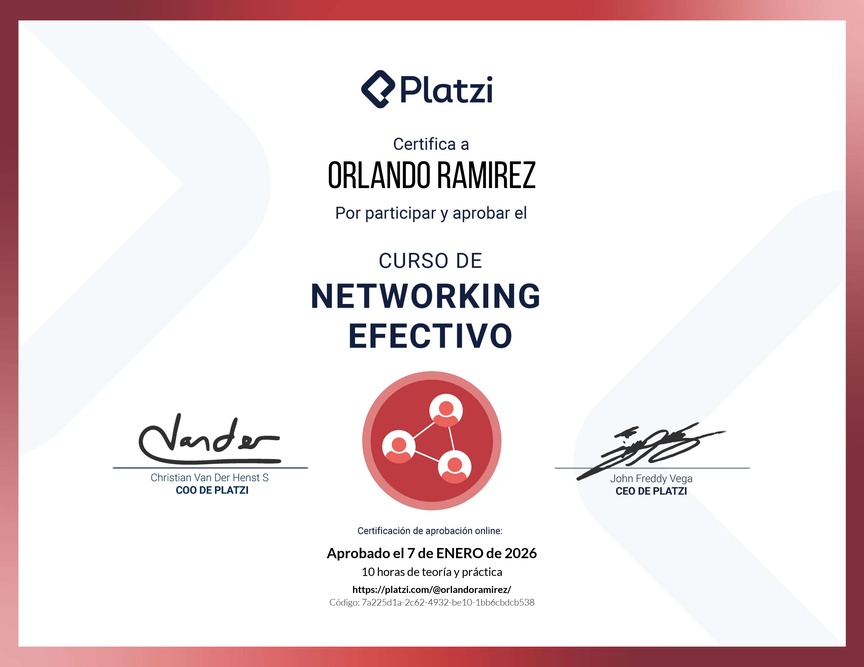 Diploma del Curso de Networking para Construir tu Red de Contactos