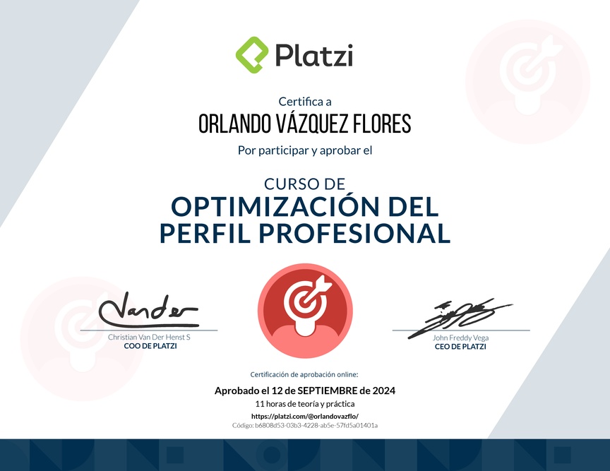 Diploma del Curso para Mejorar tu Perfil Profesional