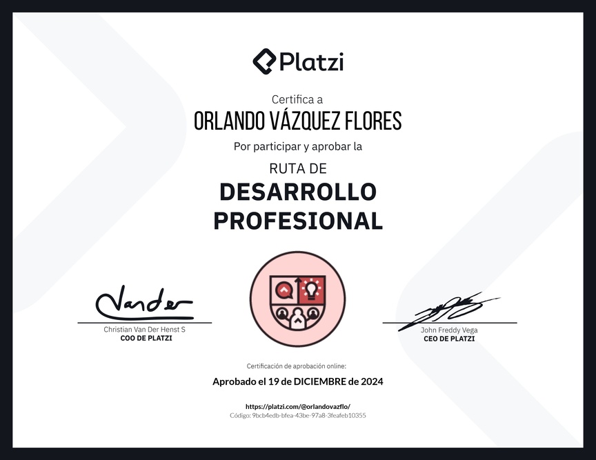 Diploma de la Ruta de Aprendizaje de Desarrollo profesional