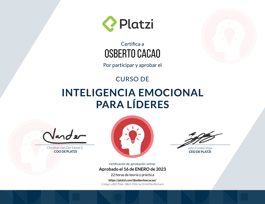 Diploma del Curso de Inteligencia Emocional para Líderes